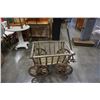 Image 3 : VITNAGE WOOD WAGON WITH METAL RIMMED WHEELS
