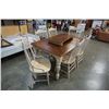 Image 2 : WOOD DINING TABLE WITH LEAF AND 6 CHAIRS