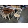 Image 3 : WOOD DINING TABLE WITH LEAF AND 6 CHAIRS
