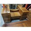 Image 2 : ANTIQUE VANITY WITH MIRROR - MIRROR APPROX 46 INCHES ACROSS
