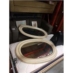 2 LARGE OVAL MIRRORS