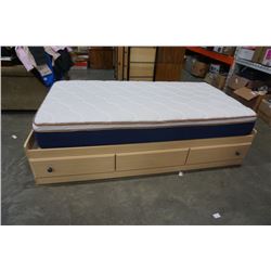 TWIN SIZE STORAGE BEDFRAME AND MATTRESS