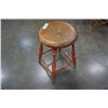 Image 3 : WOOD 1 DRAWER SIDE TABLE AND STOOL