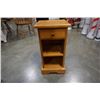 Image 5 : WOOD 1 DRAWER SIDE TABLE AND STOOL