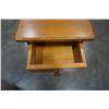 Image 7 : WOOD 1 DRAWER SIDE TABLE AND STOOL