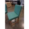 Image 7 : PAIR OF GREEN BAR STOOLS