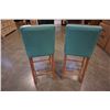 Image 9 : PAIR OF GREEN BAR STOOLS