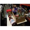 Image 1 : BOX OF COCA COLA COLLECTABLES, MIRRORED ADVERT, LAMP, AND LARGE BUDWEISER BOTTLE