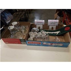 Box of various cups and mugs