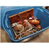 Image 4 : TOTE OF VINTAGE KITCHEN UTENSILS, MIXER, WOOD BOWLS, ETC