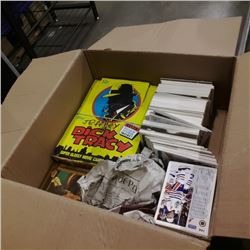 Box of hockey, baseball and dick tracy cards