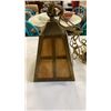 Image 3 : SMALL LEADED GLASS LIGHT FIXTURE