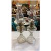 Image 1 : 2 - 19" glass oil lamps