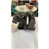 Image 11 : Lidded shell jar, prayer hands, and horse bookends