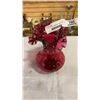 Image 2 : 2 DECORATIVE CRANBERRY GLASS VASES