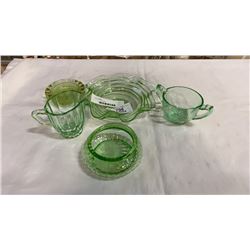 6 pieces of mint glass