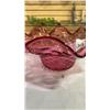 Image 4 : Pink art glass bowl and basket