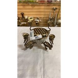 Silver plated candleabra with bowl