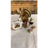 Image 1 : Hand painted egg with owl, hosre plaque and other collectibles