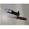 Image 1 : FULL TANG CARVED HANDLE KNIFE WITH SHEATH