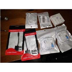 LOT OF NEW IPHONE LIGHTNING EARPODS AND ADAPTERS