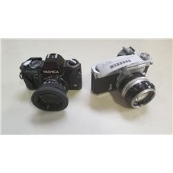 NIKON CAMERA WITH 50MM 1.4 LENS AND YASHICA CAMERA  WITH LENS