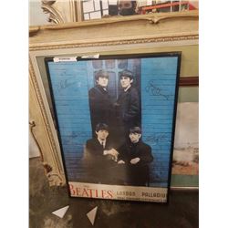 framed beatles in london advert, print