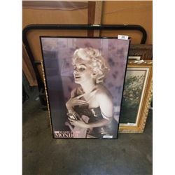 Framed marilyn monroe advert - cracked glass