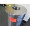 Image 2 : Brushed Metal Cylindrical Waste Receptable