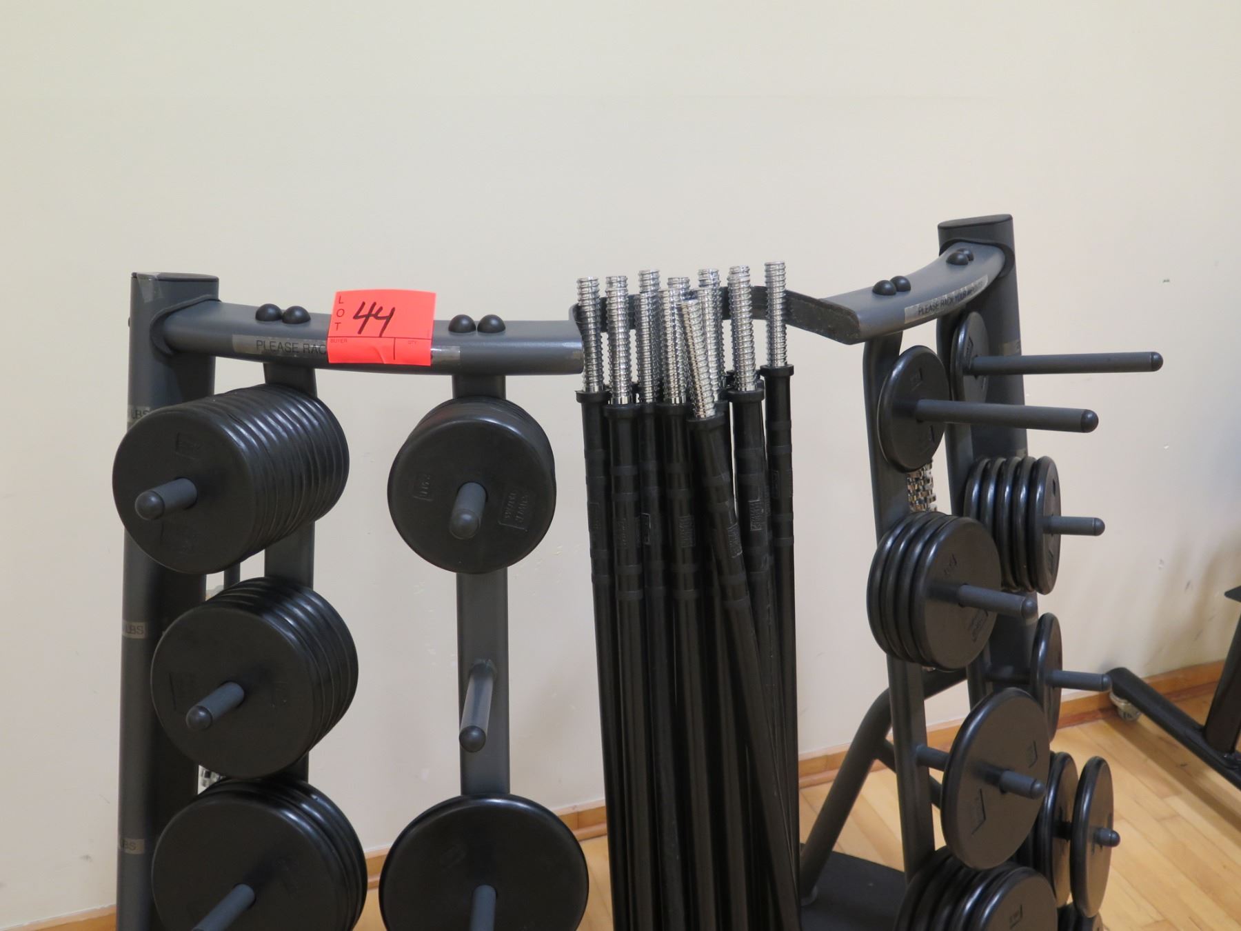 Threaded Barbell Bars, Ring Collars, Weights and Rack - Oahu Auctions