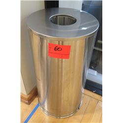 Brushed Metal Cylindrical Waste Receptable