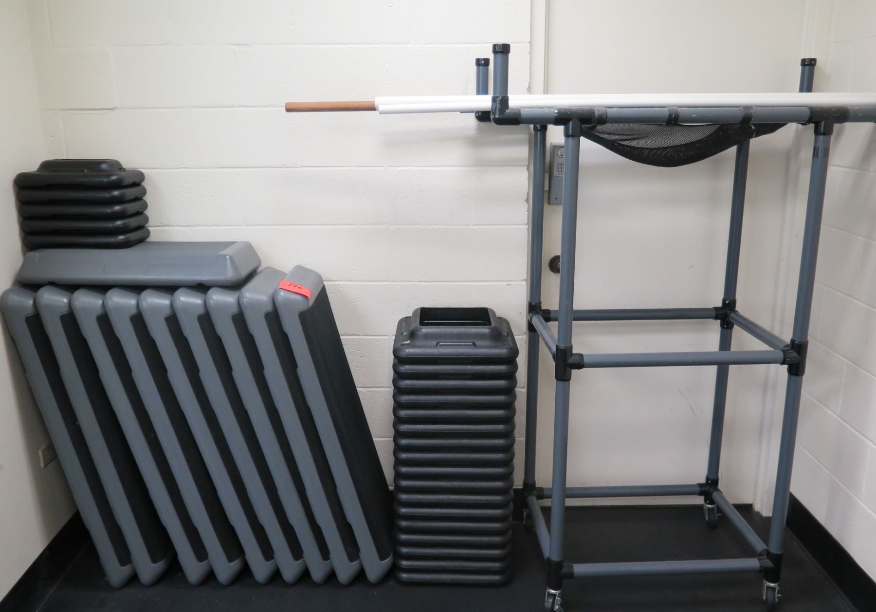 Aerobic Platforms & Risers with Rack - Oahu Auctions