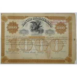 Banco Mobiliario, 1880's Specimen Bond