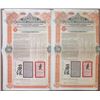 Image 1 : China. Imperial Chinese Government Tientsin-Pukow Railway Loan, £100, 1908 I/U Bond Pair