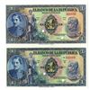 Image 1 : Banco de la Republica. 1944 & 1950. Lot of 2 Specimen Notes.