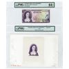 Image 1 : Banco de la Republica. 1972. Proof Vignette and Matching Issued Note.
