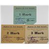 Image 1 : Wormditt (Orneta, Poland today). Stadt Wormditt. 1914. Lot of 3 Issued Notgeld Notes.