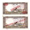 Image 2 : Banque Nationale du Laos. ND (1974). Lot of 2 Specimen Notes.