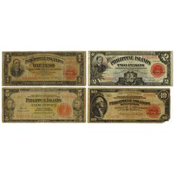 Philippine Islands, 1929 Issue Banknote Quartet.