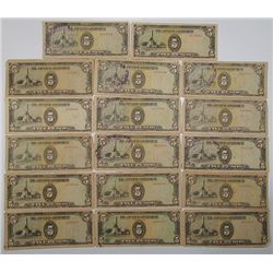 Japanese Government. 1942-1944. Lot of 48 Issued Notes.