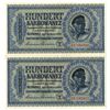 Image 1 : Zentralnotenbank Ukraine. 1942. Lot of 2 Issued Notes.