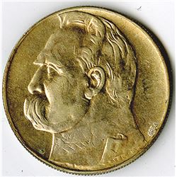 Republic of Poland, 1934 (w), 10 Zlotych, Silver, Y#26, VF to Choice VF.