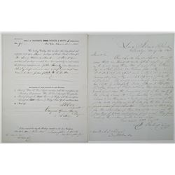 Long Island Bank at Brooklyn, 1843 to 1845, DS&H Banknote Order Form & Correspondence.