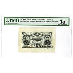 U.S. Fractional Currency, Third Issue, 15 Cents, Fr#1274spwmf, Wide Margin Specimen.