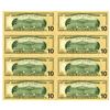 Image 2 : U.S., F.R.N., $10, Series 2004A, Uncut Sheet of 8 Low Serial Number Replacement Notes.