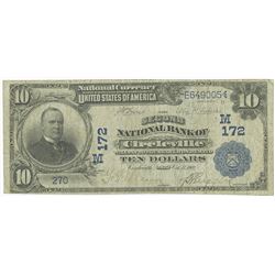Circleville, Ohio. 1902 DB, $10, Second National Bank of Circleville, Ch# M 172,