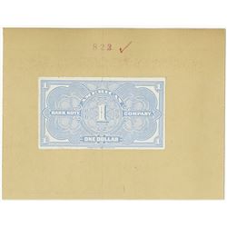 American Bank Note Company - One Dollar, ND (ca.1910-20's) Proof Advertising Note Reverse.