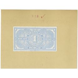 American Bank Note Company - One Dollar, ND (ca.1910-20's) Proof Advertising Note Reverse.