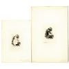 Image 1 : James D. Smillie Intaglio Progress Proof Pair of ABNC "Woman with Wheat and Sickle" Dated 1857.