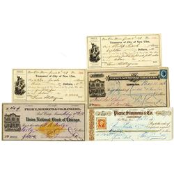 Minnesota Bank Check and Draft Assortment, ca.1871 to 1899.